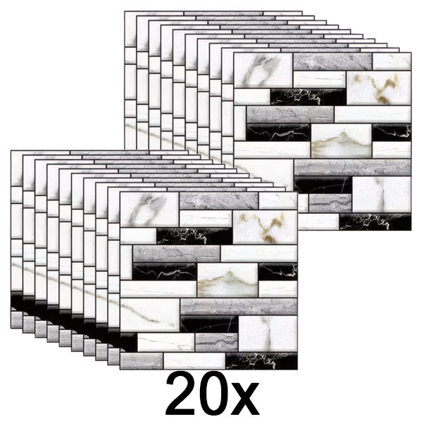 2x 3D zidne naljepnice s izgledom mramora (10 kom) | MARBLEBLOCKS
